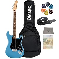 Fender Squier 6 String Solid-Body Maple Electric Guitar With Gig